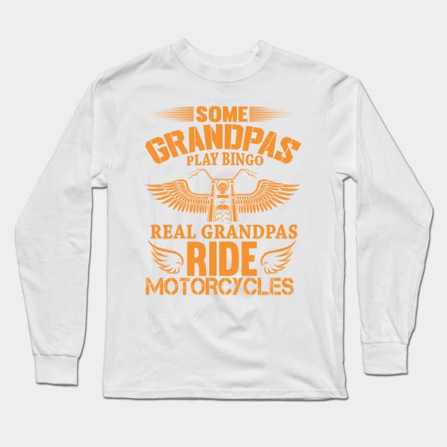 Motorcycle granpa Long Sleeve T-Shirt by BrickorBrackdesigns